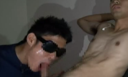 Handsome fashion asian boy being sucked by old man